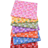 CraftsFabrics 100% Cotton 7Pcs/Set Colorful Woven Digital Printing Floral Fabric Ideal for Sewing, Quilting, Patchwork, Home Décor